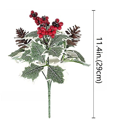 Myqns 4 Pack Christmas Red Artificial Flowers Bouquet With Fake Holly Berries For Christmas Vase Home Garden Party Arrangement Table Centerpieces Decorations… #TOP5