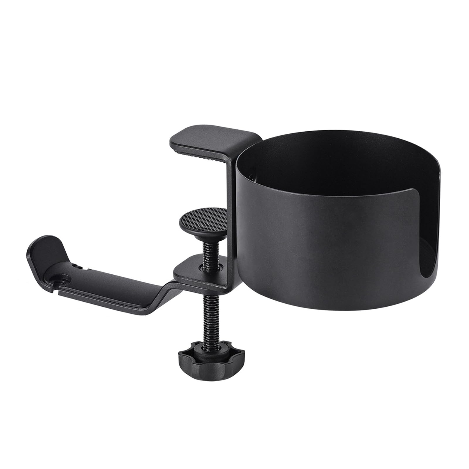 ljhnba Aluminum Alloy Headphone Holder Metal Earphone Stand Swivels 360 Degrees Cup Holder Headset Hook Clamp 2 in 1 Space-sa