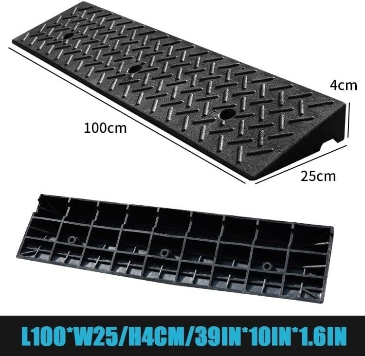 Schody rampowe Podjazdy dla wózków inwalidzkich Podjazdy gumowe Przenośne podjazdy krawężnikowe Do użytku wewnątrz i na zewnątrz(100 * 25 * 4cm)