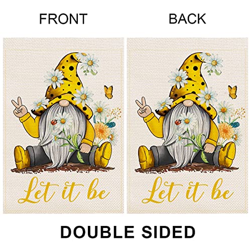 Balgardekor Let It Be Garden Flag Vertical Double Sided Red Gnomes Farmhouse Burlap Spring Summer Yard Outdoor Decor Home Decor (12.5 X 18, Let It Be Yellow) #TOP4