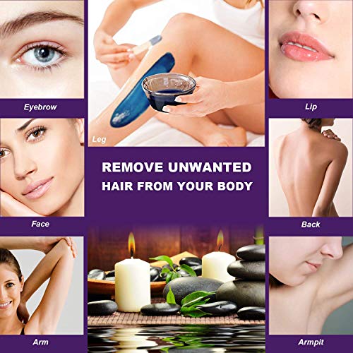 Waxing Kit for Women, Home Waxing Kit for Eyebrow,Armpit, Leg,Bikini, Wax warmer with 4 Bags Painless Hard Wax Beans Hair Removal Kit
