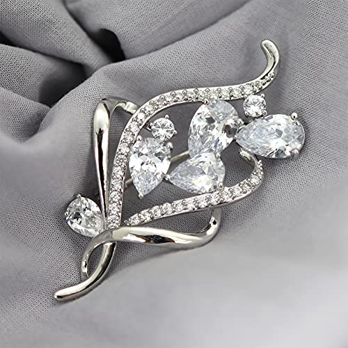 Zirconia Crystal Flower Brooches Pins for Women bouquets Costume Jewelry Gifts4