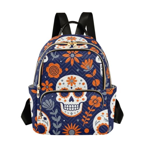 Sac à dos décontracté Wudan léger et stylé avec motifs de crânes en sucre