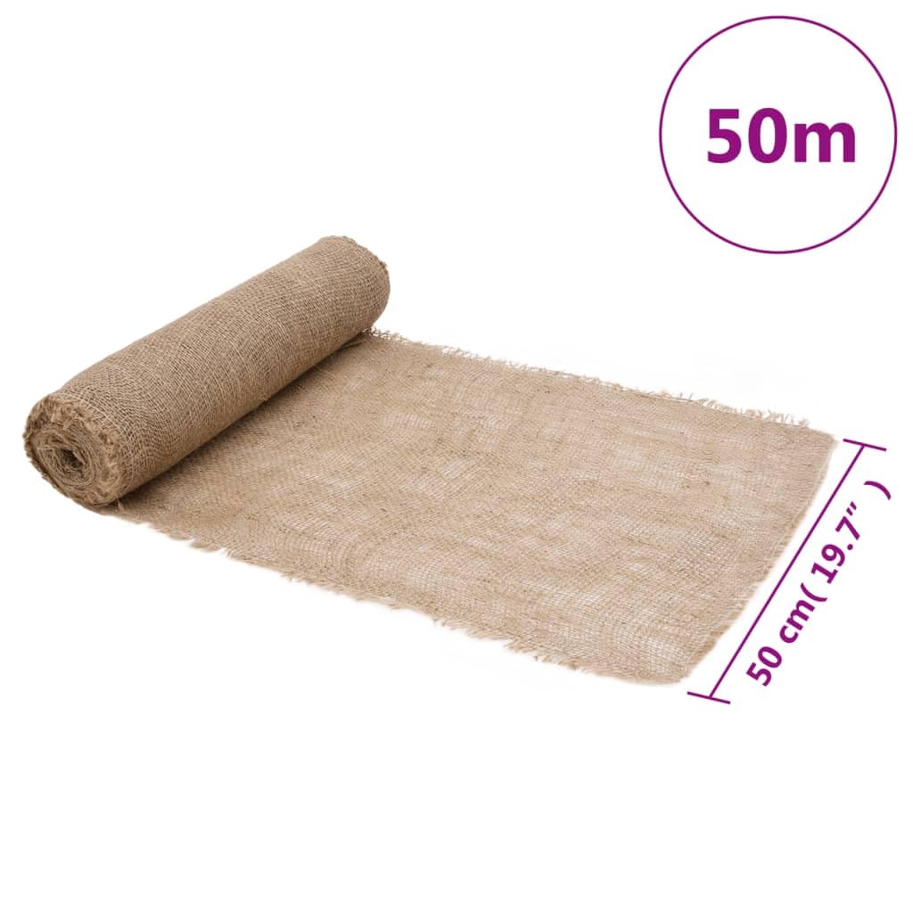 2 rotoli di iuta da 0,5 x 50 m, 100% iuta naturale, 200 g/m², decorazione per matrimoni, soggiorno, runner da tavolo, arredamento rustico, atmosfera regalo, boho, casa di campagna