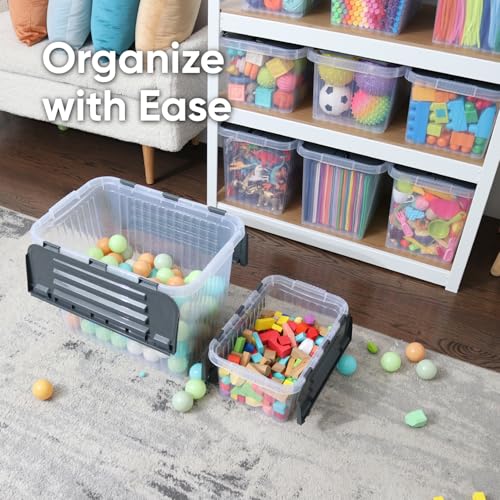 Image of Superio Storage Bins with Lids, Clear Plastic Containers for Organizing, Stackable Totes, BPA Free, Odor Free, Organizer Boxes for Home, and Dorm, 17 Quart (4 Pack, 15 inchx10 inchx10.25 inch)