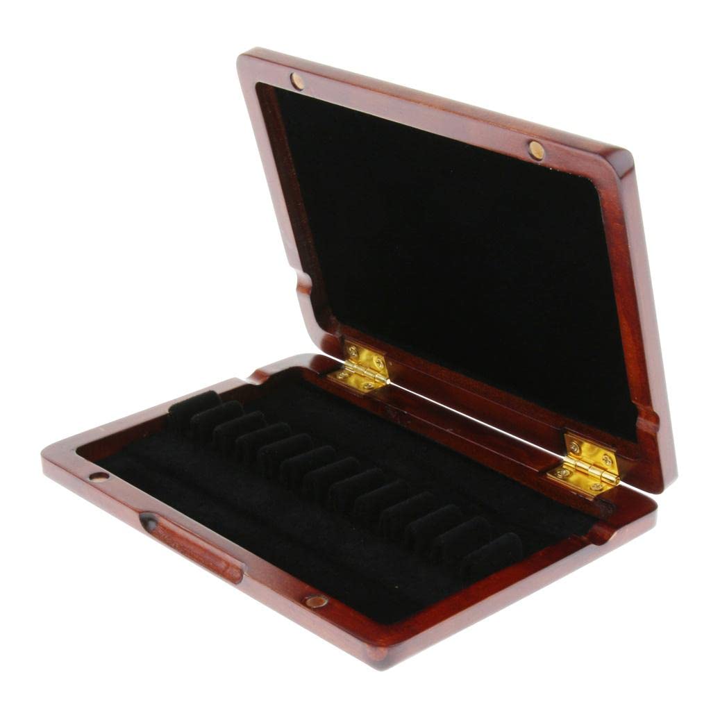 Oboe-reed-kasten für Sichere Lagerung von Oboe-reeds 12-fach-aufbewahrungskasten Reed-teile-box aus Holzmaterial für Musikschule Orchester Zuhause