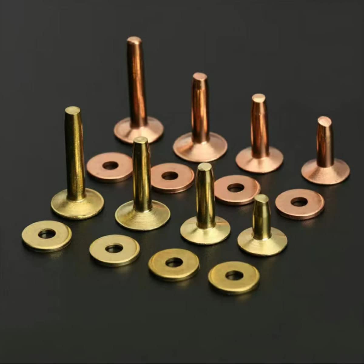 14mm Brass Rivets With Washers 30PCS 14mm Brass Rivet Set - Leather ...