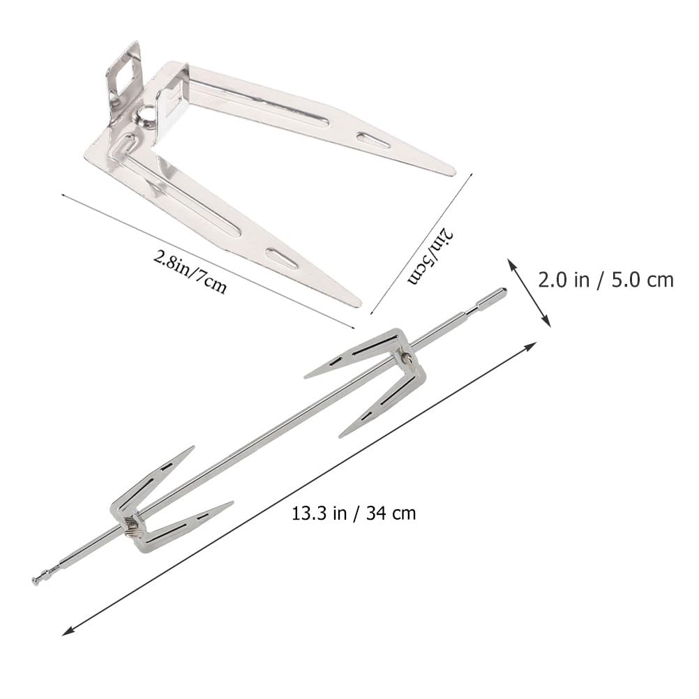 OUNONA Fourchette À Poulet Rôti En Acier Inoxydable Fourchette Rotative Pour Barbecue Et Rôtissoire Accessoire De Cuisine Pour Grillades Et Repas En Plein Air