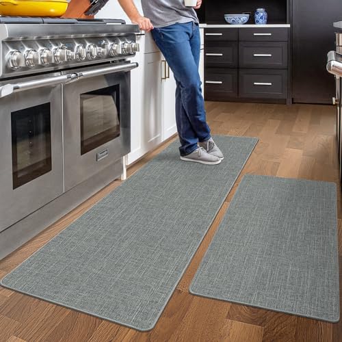 Lumi 2Pcs Ultra Thin Kitchen Mats For Floor Non Slip Washable, Kitchen Rugs Sets Of 2 For Kitchen Floor, Front Of Sink, Easy Clean Kitchen Mat thumb #2