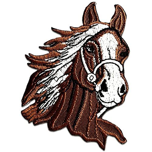 Catch the Patch Pferd Hengst Tier - (Größe: 7,3 x 9 cm) – Aufbügler & Applikationen in verschiedenen Größen – Ideal für Kleidung, Schulranzen, Jeans & Rucksäcke