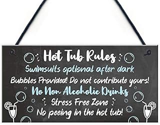 RED OCEAN HOT TUB RULES Sign Hot Tub Signs And Plaques Shed Sign Summer House Plaque Home Decor Gift