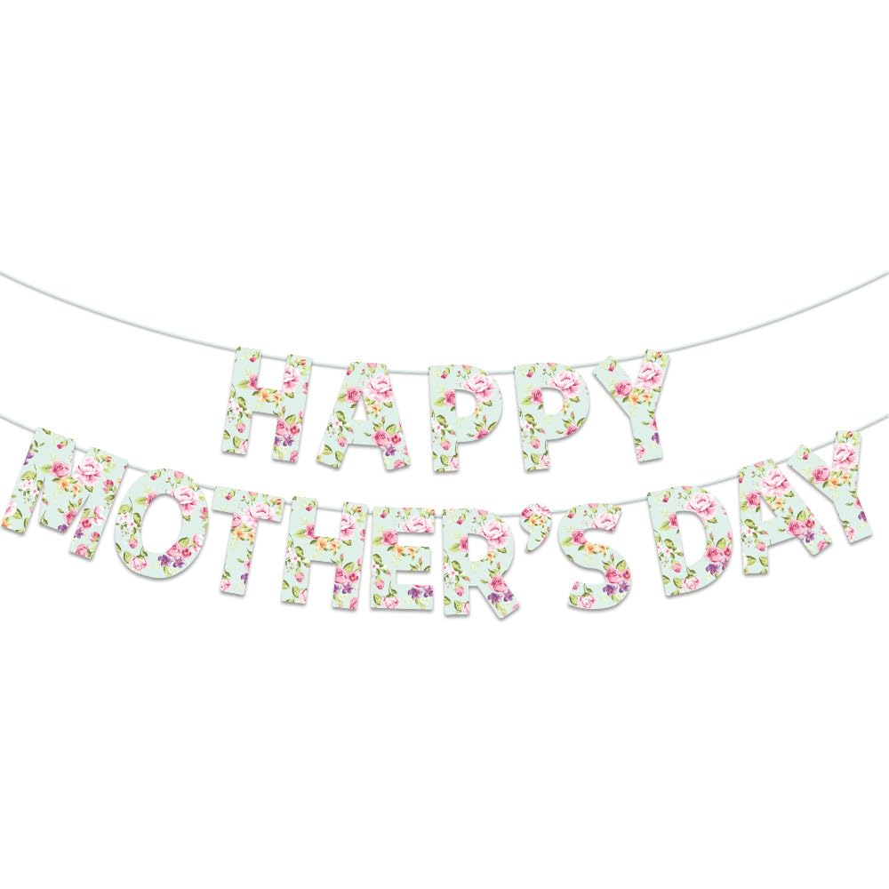 Yhplxyuus Cheerful Mother ’ s Day Party Bunting Mothers Day Decoration for Celebration Honoring Mothers and Women Happy Mother ’ s Bunting
