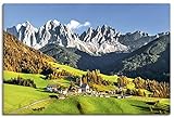 ARTLAND Wanddeko Leinwand Bilder Wandbild 60x40 cm Alpen 
