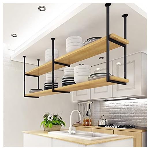 JHJIUJ Ceiling Shelf Wine Rack Hanging Bookcase Ceiling-Mounted Floating Shelves Bar Bedroom Kitchen Wall Mounted Plant Stand/Wall Decor (Color : Black, Size : 120 * 30 * 80cm(47 * 12 * 31 inch))