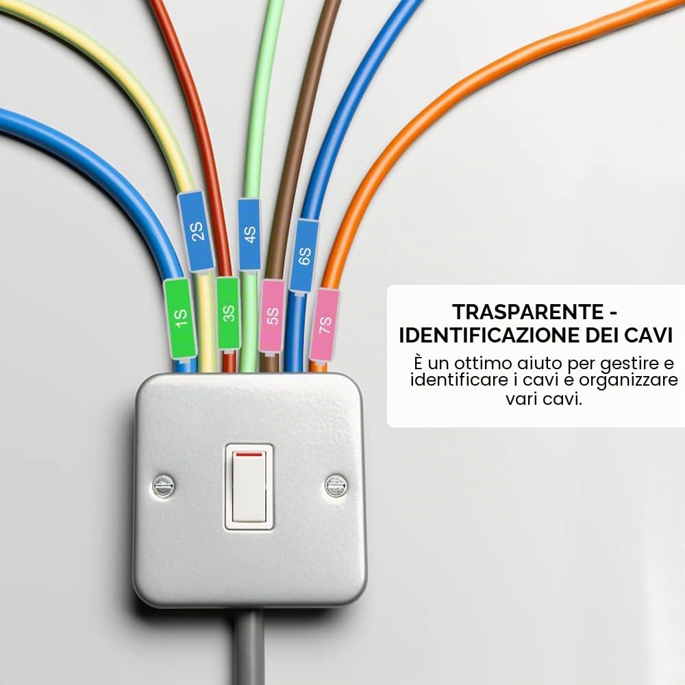 50 Pezzo Segnacavi Elettrici in Materiale di Nylon Scatola per Etichette Impermeabili per Cavi Fascette per Cavi Bianche Etichette per la Marcatura e la Classificazione di Vari