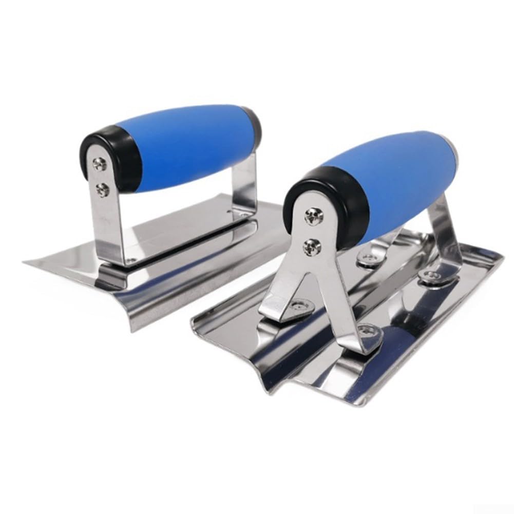 Cazzuola per intonacatura – Manico in acciaio inox e plastica, bordo quadrato per una copertura completa degli angoli, base antiaderente, per cemento, intonaco, stucco e rivestimenti per