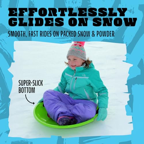 Image of Flexible Flyer 26 inch Flying Saucer Sled Multipack - Plastic Snow Sleds with Hand Grips, Heavy Duty Snow Discs for Kids, Adults, Schools, Camps & Daycares
