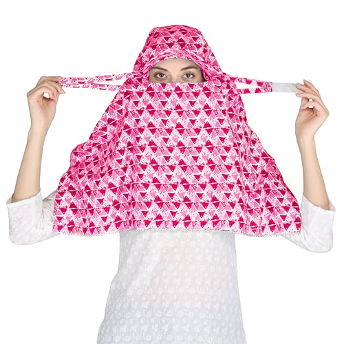 Image of Scarf Face Cover Cap Mask Sun Protection Head Hair Face Wrap Bandana Stole For Girls and Women