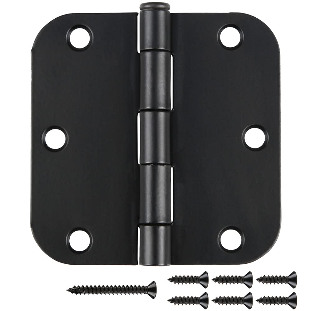Rounded 24 Pack Black Door Hinges 3.5 Inch 5/8" Radius Ball Bearing — Amazon image 22