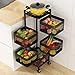 Obrotowa Wielowarstwowa Kwadratowa Półka Do Przechowywania W Kuchni, Stojak Do Przechowywania Warzyw, Domowy Wózek Do Warzyw I Owoców, Wózek Do Przechowywania Na Kółkach,5F