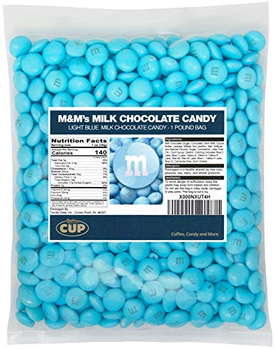 M&M's Light Blue Milk Chocolate Candy 1LB Bag