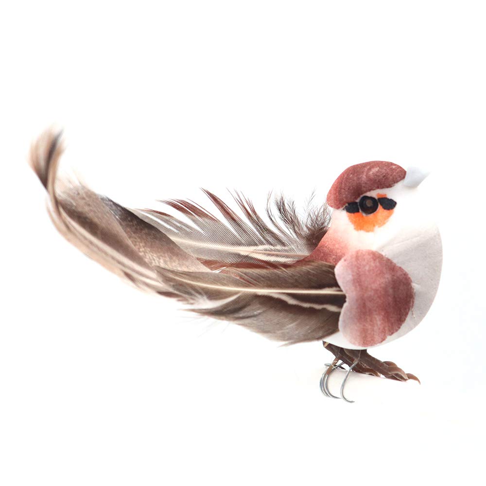 12 Uccelli Decorativi In Piuma Artificiale Per Giardino, Casa E Feste - Foto 3