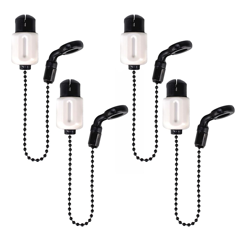 Hirisi Tackle Bobbins Swinger Drop Off - Chaîne en laiton pour alarme de pêche à la carpe - Chaîne noire - Clip de cordon réglable