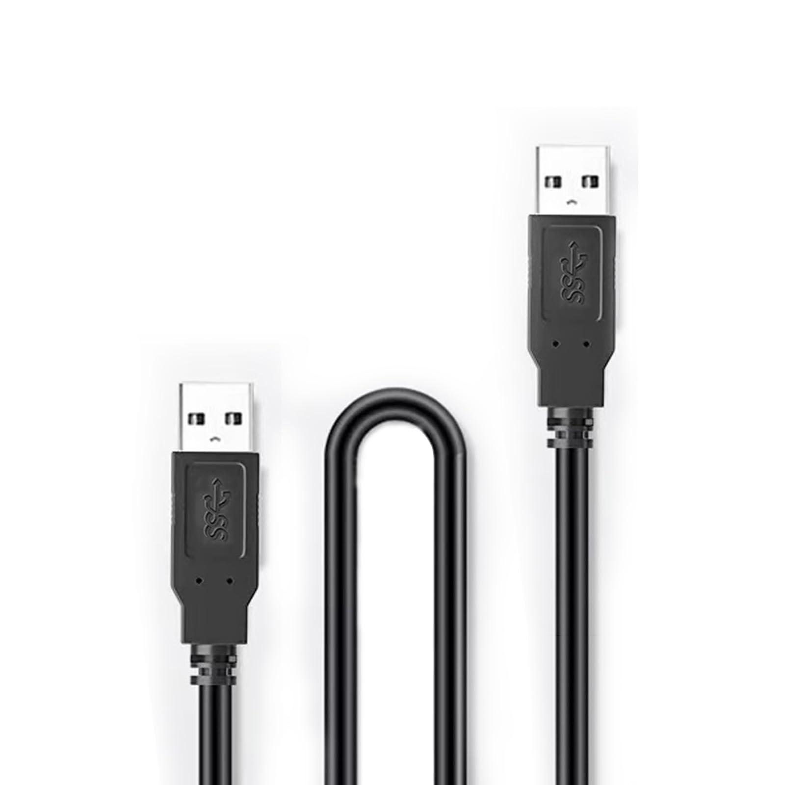 USB 3.0 A to A Male Cable 4.92Ft, USB to USB, Male to Male, Gold-Plated Connector for Hard Drive Enclosures, DVD Player, Laptop Cooler (4.92Ft/1.5M)