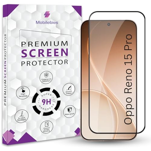 Image of Premium Tempered Glass Screen Protector Guard For Oppo Reno 15 Pro 5G (6.78 Inch, Pack of 1) | Edge to Edge Coverage With Easy to installation kit