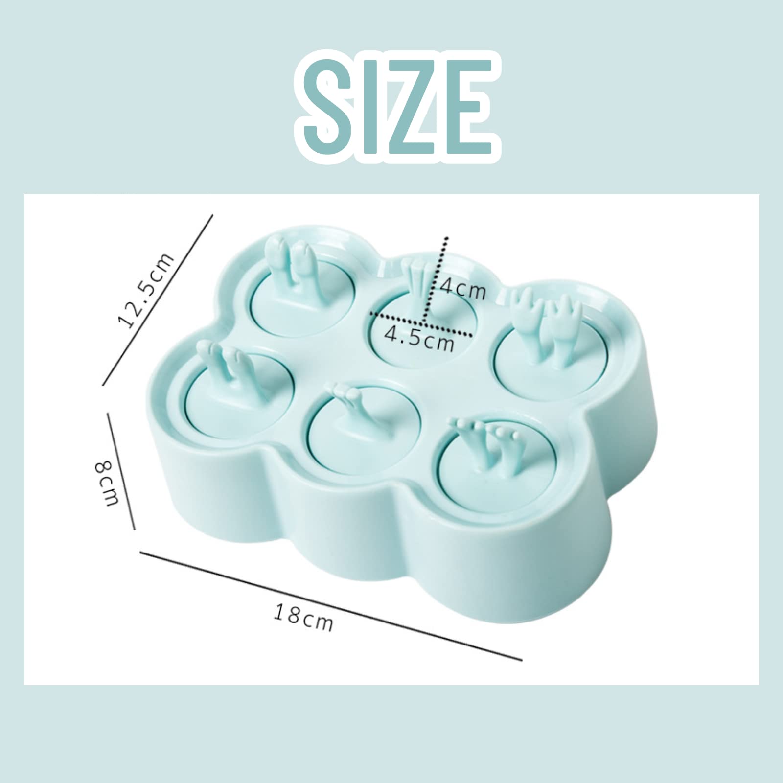 Lot de 6 mini moules à glace réutilisables en silicone sans BPA pour enfants et bébés - Motif animaux mignons - Vert