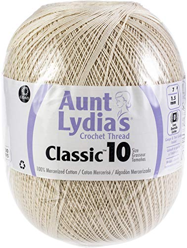 Aunt Lydia's Natural Classic Crochet Thread Size 10 Jumbo 3/Pk 3 Pack