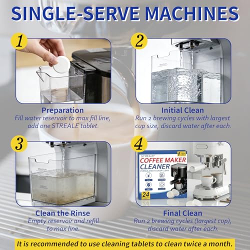 Image of Coffee Machine Cleaner & Descaler Tablets - 24 Pack, Compatible with Nespresso, Keurig, Ninja, DeLonghi, Miele, Breville, Philips & All Major Brands, for Coffee Maker Pot, Espresso & Drip Machines