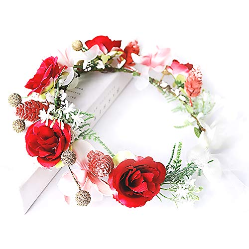 Handmade Boho Flower Crown Floral Wreath Headbands for Women Girl Headpiece