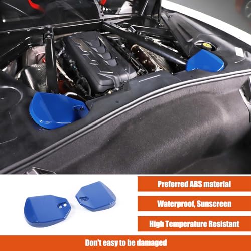 Image of TOYCIDFG Engine Bay Shock Protection Panel Cover Trim Compatible with Chevrolet C8 Corvette 2020-2025 Absorbing Tower Cover Caps (Blue)