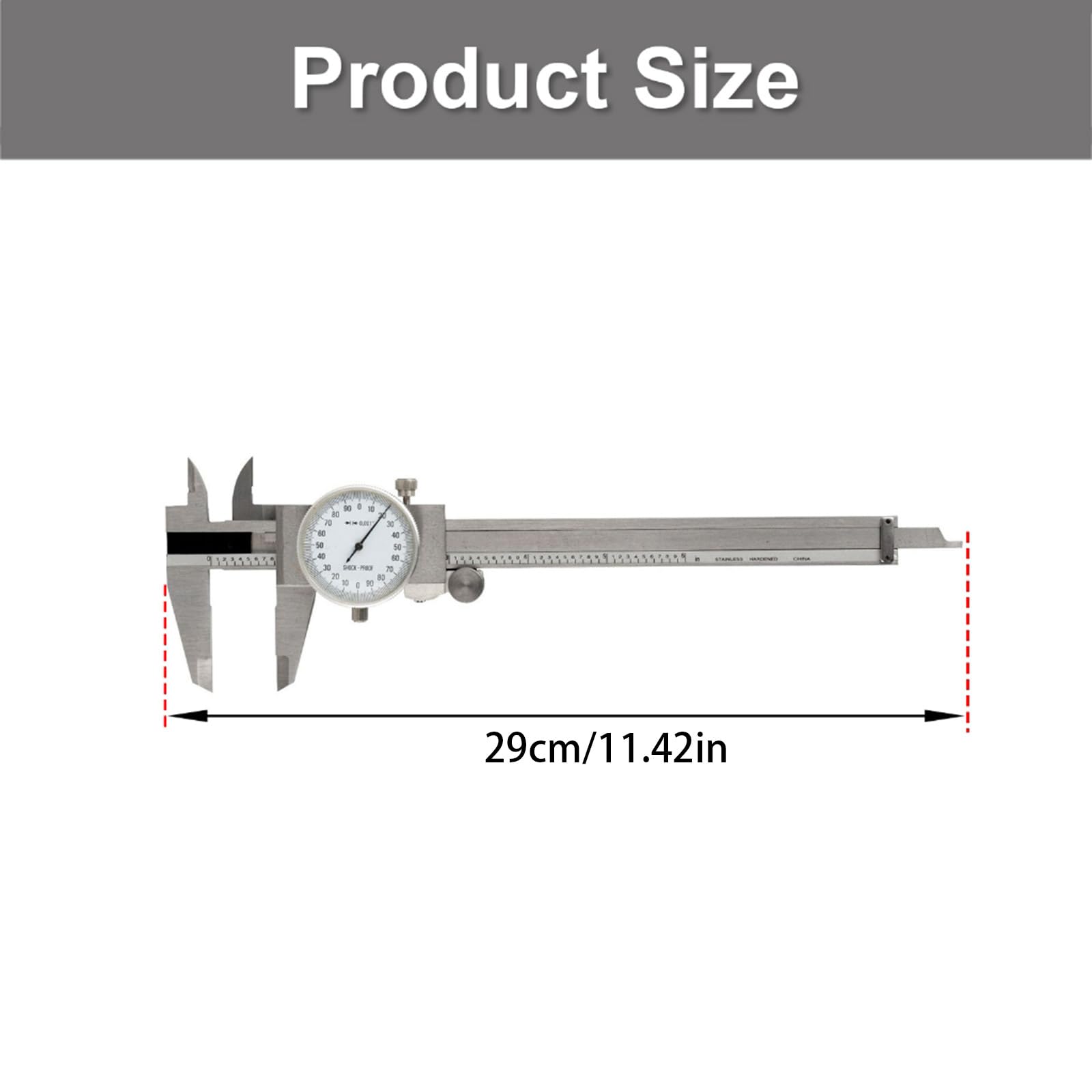 Diales profesionales de acero inoxidable, calibre 20, 3 cm, escala clara, nonio, instrumentos de medición industriales