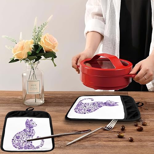 Maniques chat violettes pour une cuisine créative et sécurisée