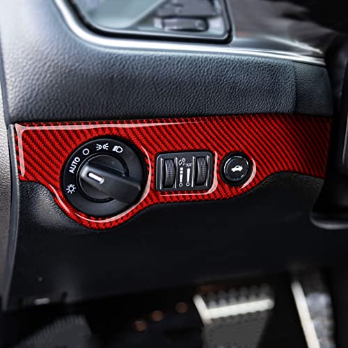 Image of Car Headlight Switch Control Decals for 2011-2023 Chrysler 300 / 300C / 300S / Limited /Touring /Base Accessories Carbon Fiber Interior Stickers