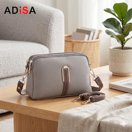 Image of ADISA Women's Girls Grains Cross Body Sling Messenger Bag (SL8141-GREY)