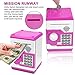 Adsoner Cartoon Piggy Bank, Electronic Password Cash Coin Can Auto Scroll Paper Money Saving Box Gift for Kids (Pink)
