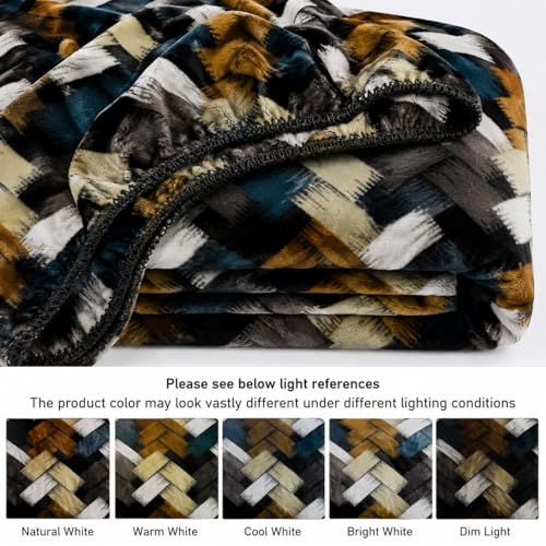 Image of Warm Flannel (Flano) King Size Winter Fitted Bedsheet | All Side Elastic Premium Winter Soft Velvet Furnishing Bed Sheet with 2 Big Pillow Cover Size - 72 x 78 X 8 Inches Zigzag Brown