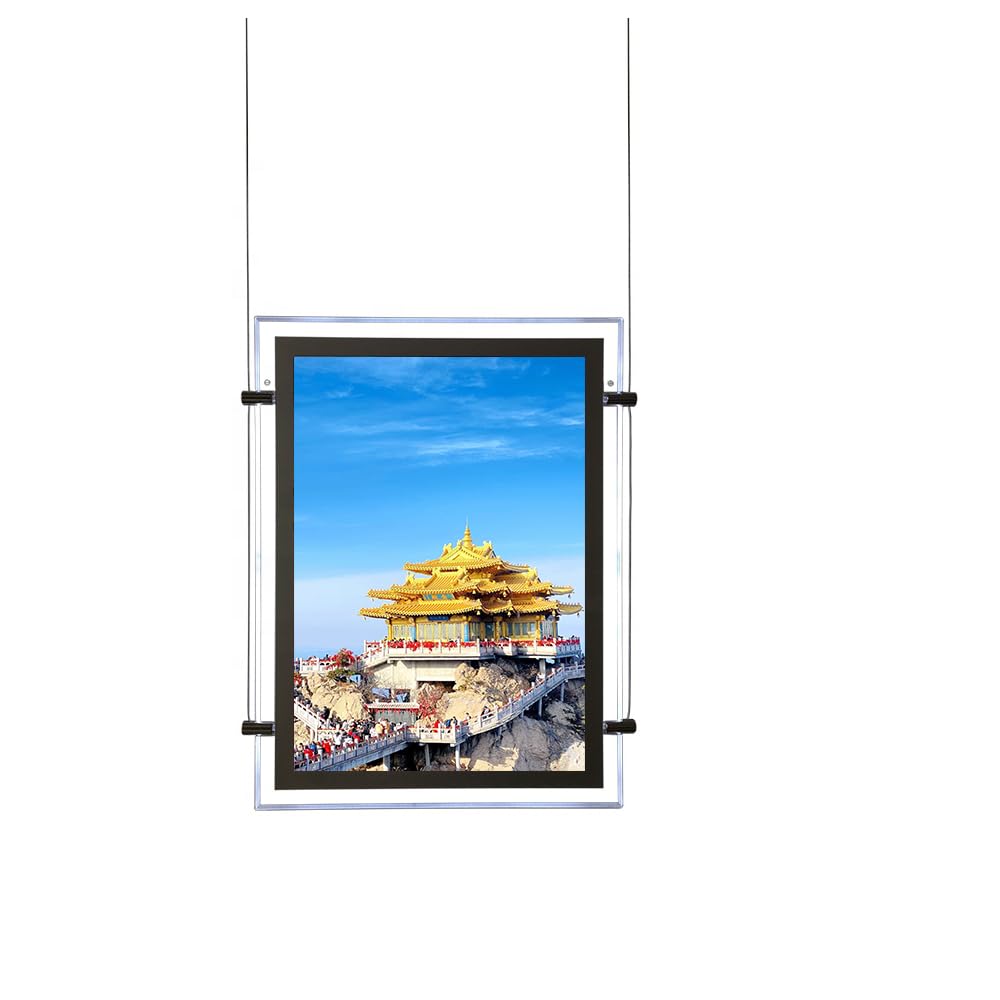 LED A3 Retroilluminazione acrilico foto poster cornice finestra segno per immobilien shop signage (verticale, doppio lato, 1 pezzo A3 per linea)