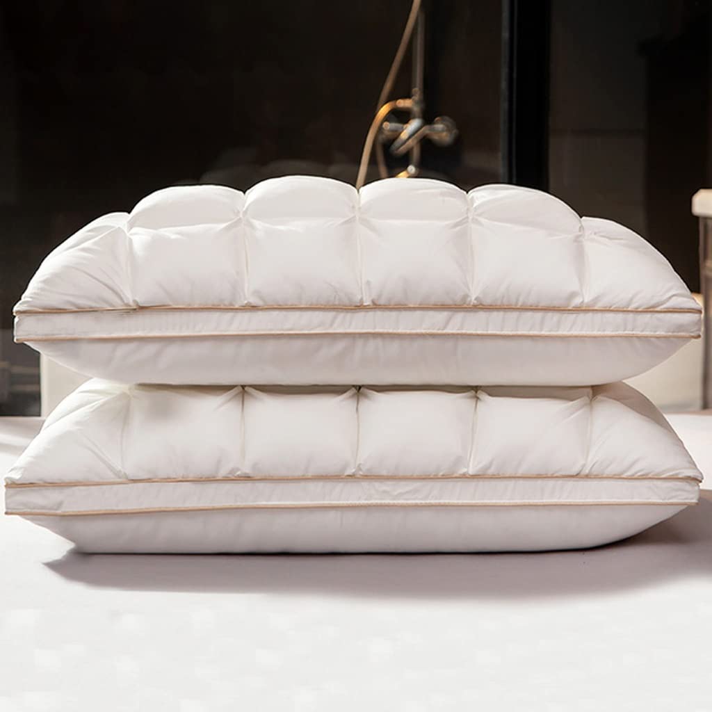 MFJGHU 3D Bread Down Bed Pillows For Sleeping Cotton Cover With Natural Filling King Queen Size(Wit,20x26 inch)