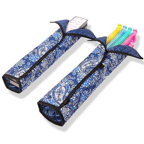 Bolsa azul para mahjong americano con fichas 1.2" miniatura 5