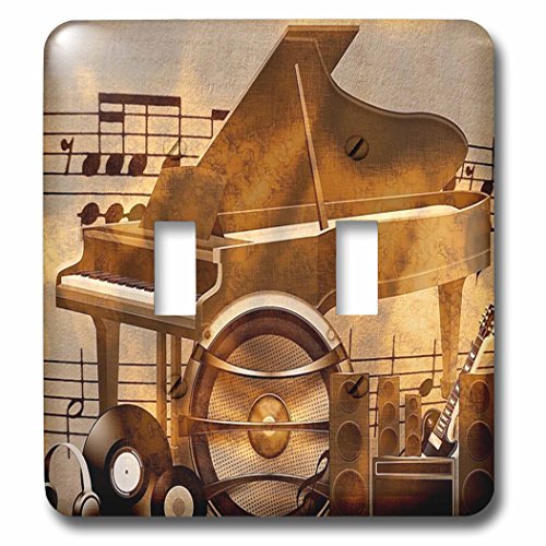 Impression de haut-parleurs rétro interrupteur double bascule piano guitare - 3