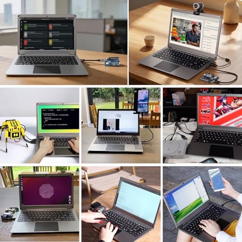 Image of ELECROW 14 Inch Portable Monitor with Keyboard, 1080P FHD IPS Lapdock for Arduino UNO Q with Camera Kit, External Computer Monitors Compatible with Raspberry Pi, Phone, Mini PC, Mac, Game Console
