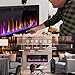 LEMBERI 50 inch Electric Fireplace Recessed and Wall Mounted,750/1500W Heater and Linear Fireplace with Touch Screen Control Panel, Timer,Remote Control,Adjustable Flame Color and Speed