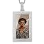 0371 Silver rectangle pendant with rope chain