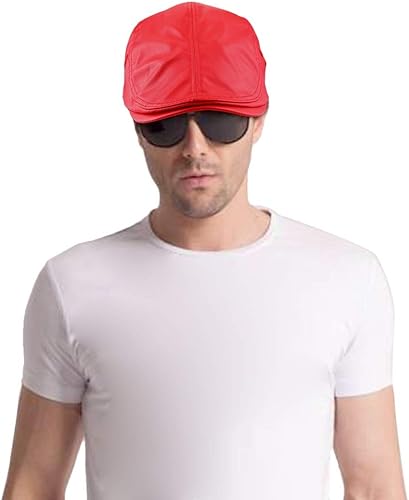 Miniatura 3 de moonsix Newsboys Gorras para hombre, boina de piel sintética, sombrero de Gatsby, sombreros planos, gorra de conducción Ivy