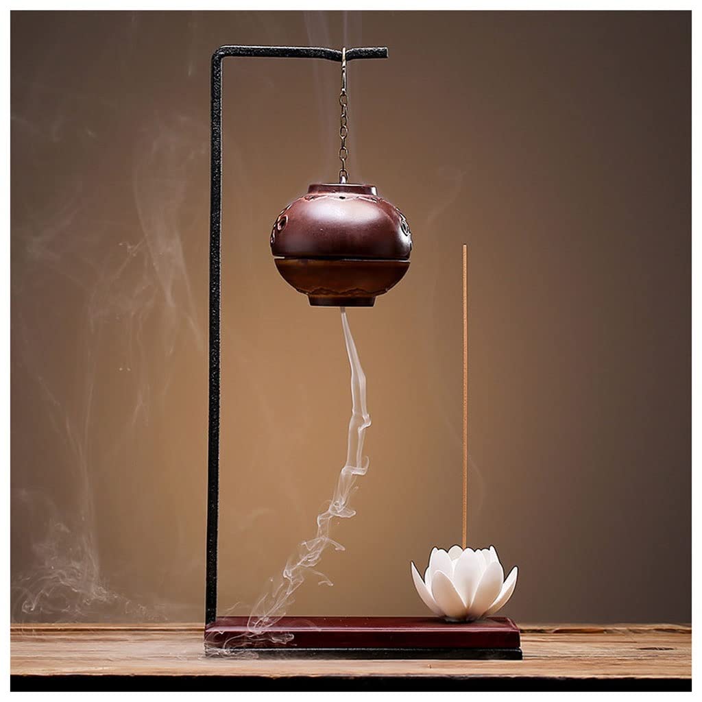 Basxdrfxz A Incense Holder Base Backflow Incense Ornaments Home Living Room Bedroom Hanging Ball Sandalwood Furnace Decoration Hotel Supplies(A)