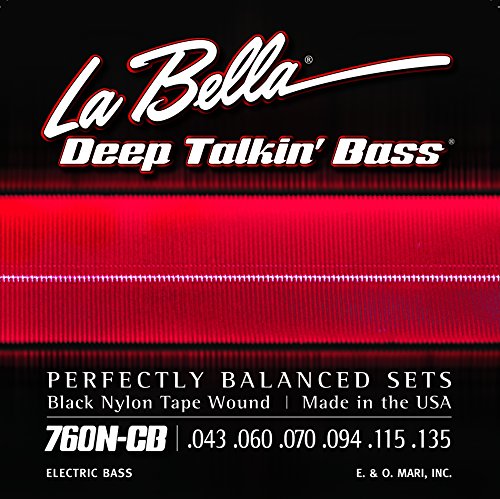 La Bella 678919 760N-CB High C/Low B 6 Cordes pour Basse électrique Noir - Les Beatles, Paul McCartney, John Lennon, RIngo Starr, George Harrison La Bella 678919 760N-CB High C/Low B 6 Cordes pour Basse électrique Noir